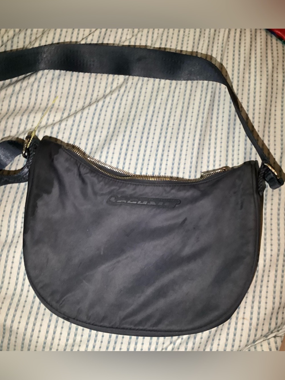 Lacoste navy blue crescent crossbody bag